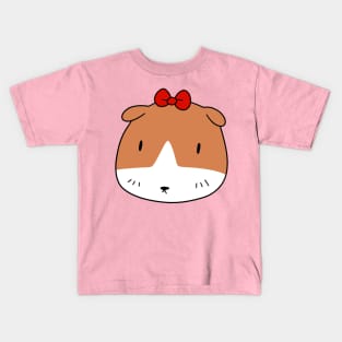 Bow Guinea Pig Face Kids T-Shirt